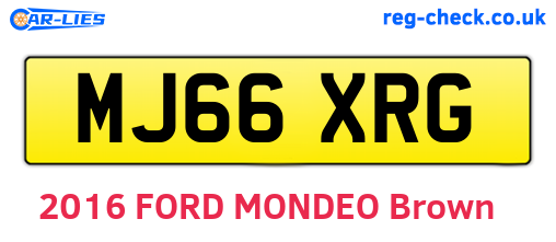 MJ66XRG are the vehicle registration plates.