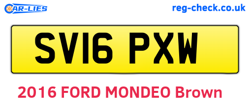 SV16PXW are the vehicle registration plates.