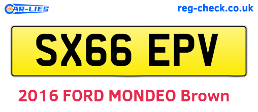 SX66EPV are the vehicle registration plates.
