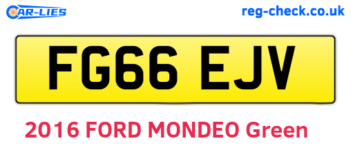 FG66EJV are the vehicle registration plates.