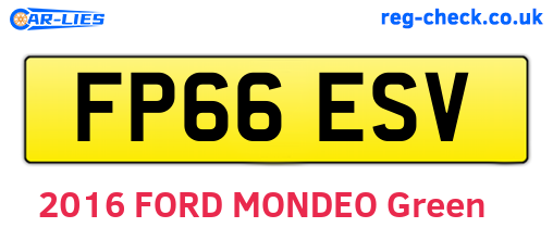 FP66ESV are the vehicle registration plates.