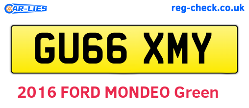 GU66XMY are the vehicle registration plates.