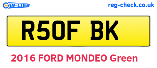 R50FBK are the vehicle registration plates.