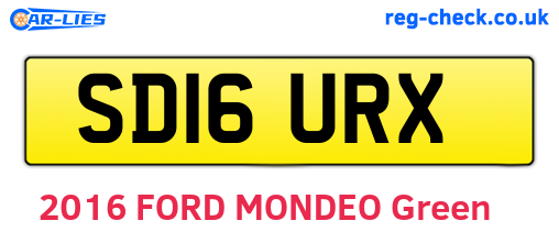 SD16URX are the vehicle registration plates.