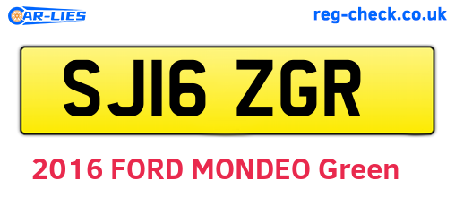 SJ16ZGR are the vehicle registration plates.