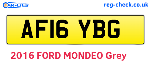 AF16YBG are the vehicle registration plates.