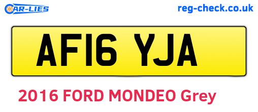 AF16YJA are the vehicle registration plates.