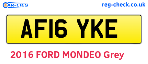 AF16YKE are the vehicle registration plates.