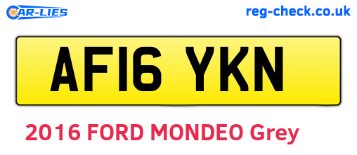 AF16YKN are the vehicle registration plates.