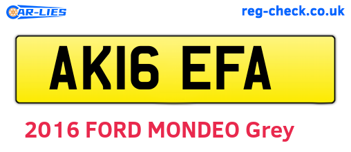 AK16EFA are the vehicle registration plates.