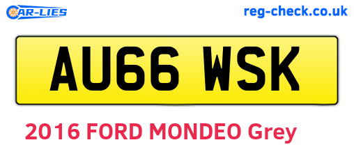 AU66WSK are the vehicle registration plates.