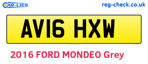 AV16HXW are the vehicle registration plates.