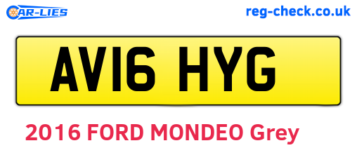 AV16HYG are the vehicle registration plates.