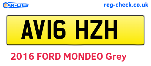AV16HZH are the vehicle registration plates.