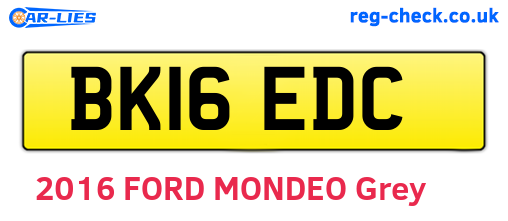 BK16EDC are the vehicle registration plates.