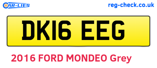 DK16EEG are the vehicle registration plates.