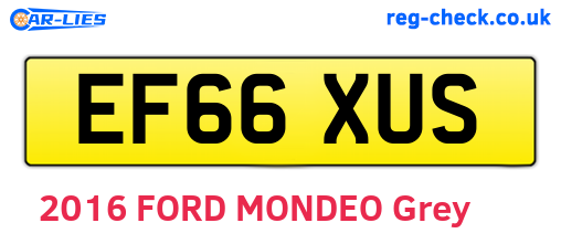 EF66XUS are the vehicle registration plates.