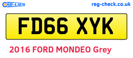 FD66XYK are the vehicle registration plates.