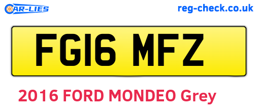FG16MFZ are the vehicle registration plates.