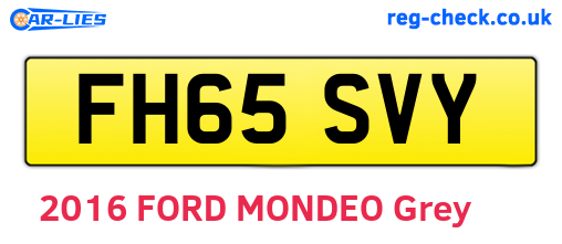 FH65SVY are the vehicle registration plates.