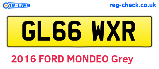 GL66WXR are the vehicle registration plates.