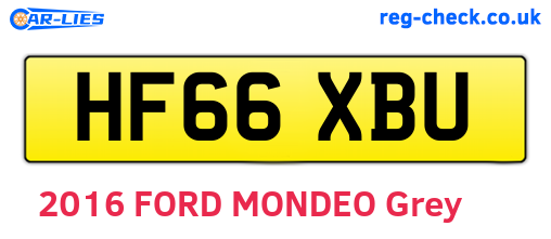 HF66XBU are the vehicle registration plates.