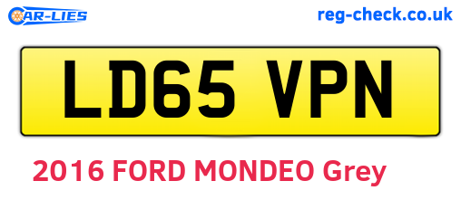 LD65VPN are the vehicle registration plates.