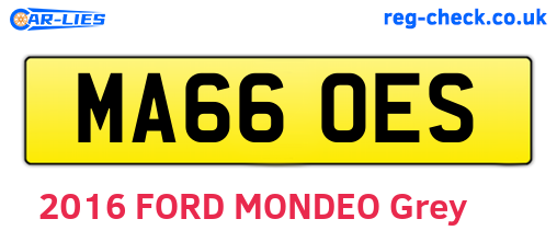 MA66OES are the vehicle registration plates.