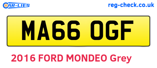 MA66OGF are the vehicle registration plates.