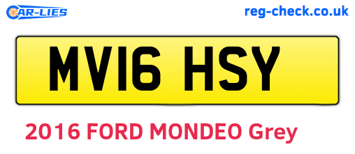 MV16HSY are the vehicle registration plates.