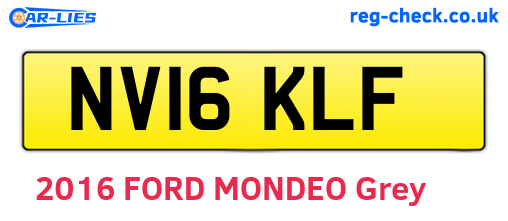 NV16KLF are the vehicle registration plates.