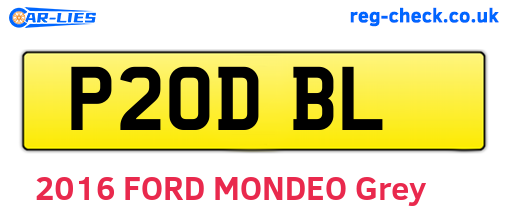 P20DBL are the vehicle registration plates.