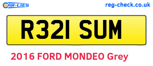 R321SUM are the vehicle registration plates.
