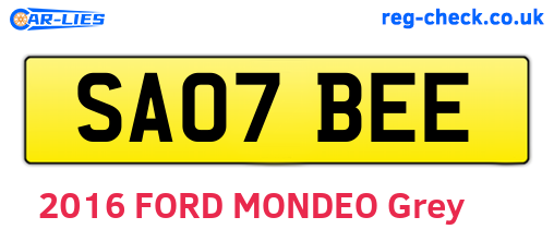 SA07BEE are the vehicle registration plates.