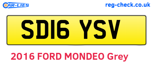 SD16YSV are the vehicle registration plates.