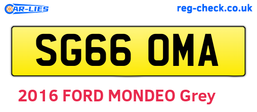 SG66OMA are the vehicle registration plates.