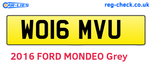 WO16MVU are the vehicle registration plates.