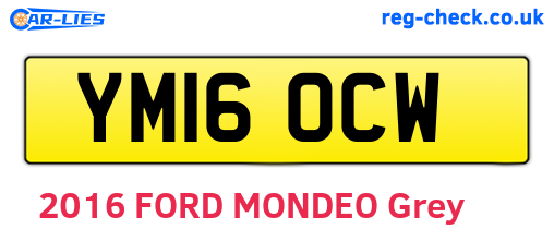 YM16OCW are the vehicle registration plates.