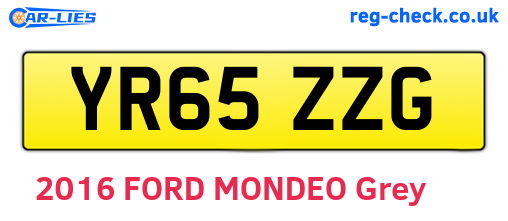 YR65ZZG are the vehicle registration plates.