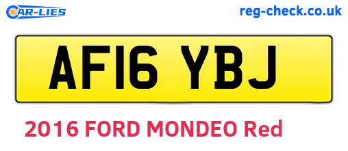 AF16YBJ are the vehicle registration plates.