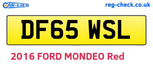 DF65WSL are the vehicle registration plates.