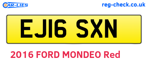 EJ16SXN are the vehicle registration plates.