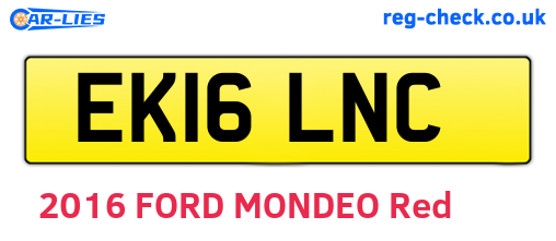 EK16LNC are the vehicle registration plates.