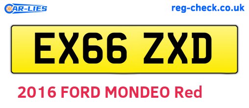 EX66ZXD are the vehicle registration plates.