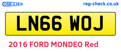 LN66WOJ are the vehicle registration plates.