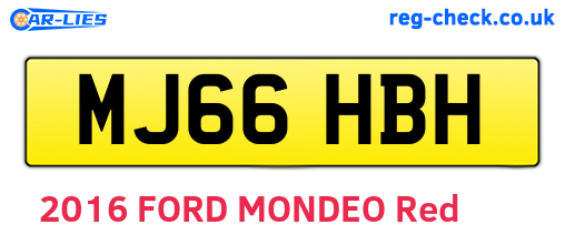 MJ66HBH are the vehicle registration plates.