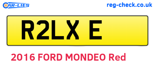 R2LXE are the vehicle registration plates.