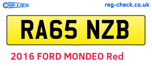 RA65NZB are the vehicle registration plates.