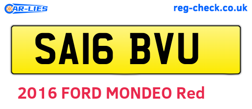 SA16BVU are the vehicle registration plates.