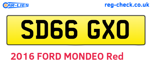 SD66GXO are the vehicle registration plates.